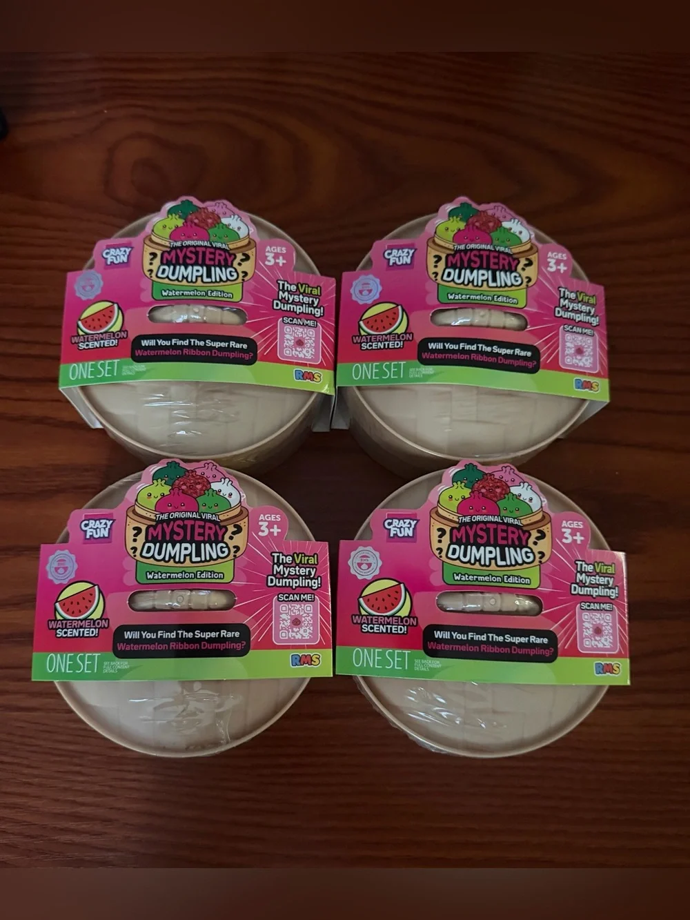 🍉 4 RMS Crazy Fun Mystery Squishy Dumpling Watermelon Scented Surprise Toy NEW